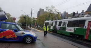Green Line Train Blocking Intersection Of Dean Road & Beacon Street