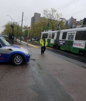 Green Line Train Blocking Intersection Of Dean Road & Beacon Street