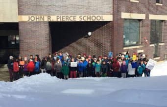Brookline Students And Allies “Walk Out” Undeterred By Snow