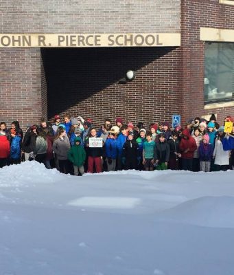Brookline Students And Allies “Walk Out” Undeterred By Snow