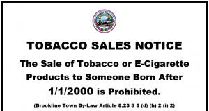 Brookline Department Of Health & Human Services Begins Outreach On Tobacco Bylaw