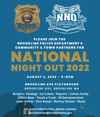 Brookline Police Department Invites Community To National Night Out Event
