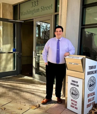 Brookline Town Clerk Installs New Ballot Drop Boxes
