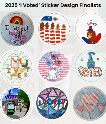 Brookline Town Clerk Shares New “I Voted” Sticker Design Finalists